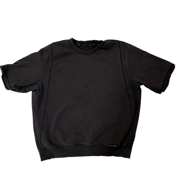 3.1 Phillip Lim Tops - 3.1 Phillip Lim Womens Faded Black Short Sleeve Sweatshirt Seam Detail XL